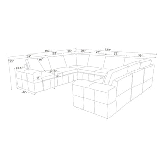 Modern Sectional Sofa With Large Square Arms