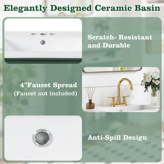Modern Bathroom Vanity With Tip-Out Drawer And Soft-Close Hinges