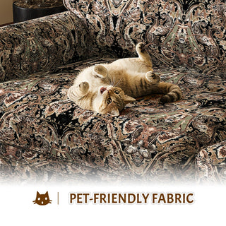 Luxuriously Comfortable Cloud Couch Sofa With Elegant Rolled Arms & Pleated Skirt Design