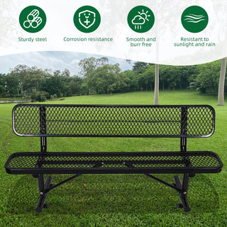 Outdoor Steel Bench With Backrest