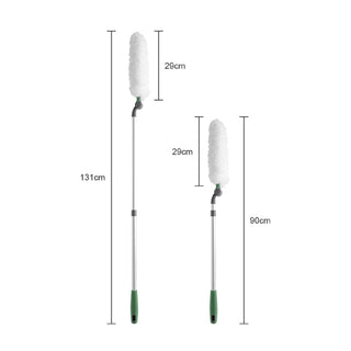 Long Handle Duster With Extension Bar, Home Dust Collector - White