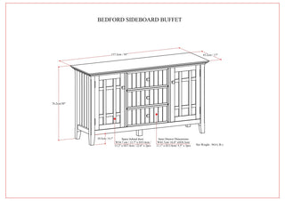 Bedford - Sideboard Buffet - Dark Tobacco Brown