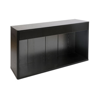 Fluted Console Table With 3 Drawers, Long Sofa Table Behind Couch For Living Room - Black
