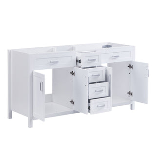 Bathroom Vanity Cabinet Only, Soft Close Doors & Drawers, 4 Drawers & 2 Double Door Cabinets - White