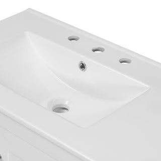 Bathroom Vanity With Sink Combo, 2 Soft Close Doors And 5 Drawers