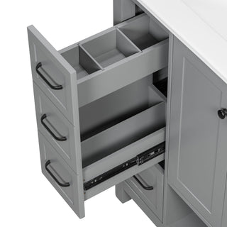 Bathroom Vanity With Sink Top, Bathroom Vanity Cabinet With 2 Doors And 2 Drawers, Open Shelf