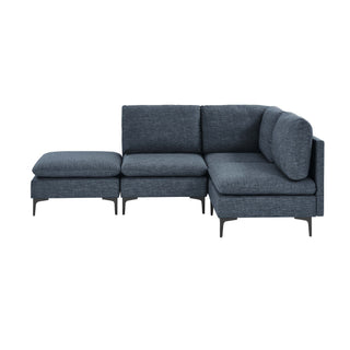 Upholstered Modular Sectional With Tall Legs, Medium Firm Seat