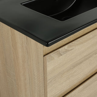 Wall Mounted Bathroom Vanity With Sink, 2 Soft Close Drawers