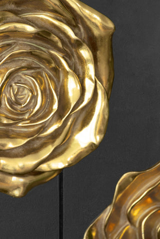 Rose Hanging Wall Accents (Set of 2) - Gold