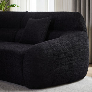 Luxury Curved Corner Sectional Sofa With 4 Pillows
