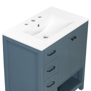 Bathroom Vanity With Sink Top, Bathroom Vanity Cabinet With 2 Doors And 2 Drawers, Open Shelf