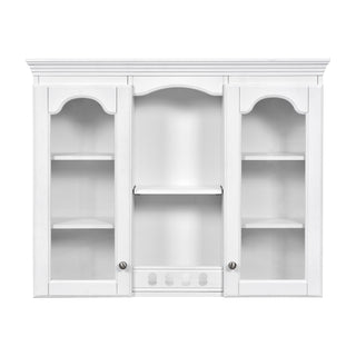 Wall-Mounted Medicine Cabinet With 2 Glass Doors, Adjustable Shelves - White