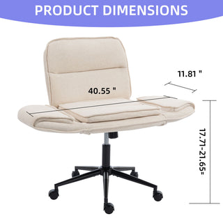Criss Cross Swivel Desk Chair With Adjustable Armrests & Wheels For Home Office