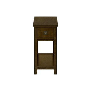 Accent End Table, 2 Tier, Narrow, Lamp, Storage Drawer, Charming Design
