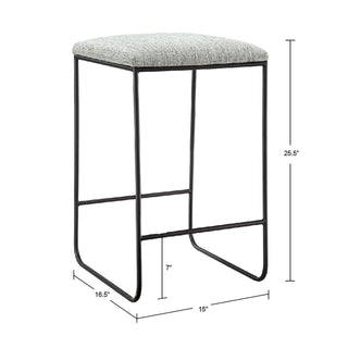 Counter Stool With Faux Seat - Heathered Gray / Matte Black