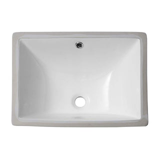 European Style Ceramic Rectangular Undermount Bathroom Sink With Overflow