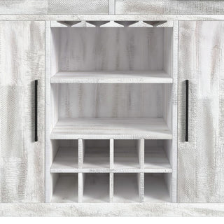 Rogen Rustic - Bar Table With Ice Tray, USB And Power - Rustic White