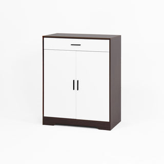 Freestanding Wooden Shoe Cabinet, 4 Tier Organizer With Drawer