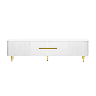 TV Stand For TVs, Media Console With 4 Spacious Cabinets For Living Room