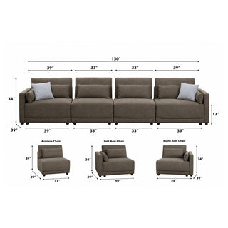 Rylie - Modular Sectional Sofa With Toss Pillows