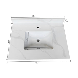 Bathroom Vanity Top With Undermount Single Bowl Sink