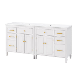 2 Piece Freestanding Bathroom Vanity Set With Sink Top, Reversible Dual Layout