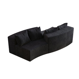 Curved Sectional Sofa With 4 Pillows, Modular Semi Circular Design