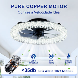 LED Light Source And Remote Control, 3000 - 6500K Dimmable Flush Mount LED Fan Light, 6 Speeds, Quiet DC Motor - Matte Black