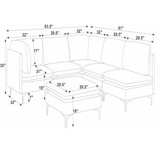 Upholstered Modular Sectional & Tall Legs