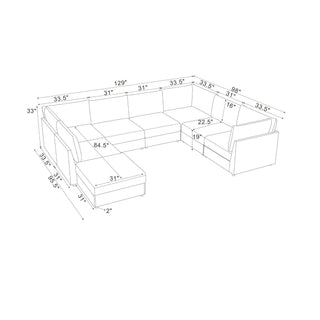 Modern Reversible Modular Sectional