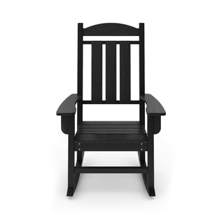 Traditional Porch Rocker Classic HDPE Poly Lumber For Porch, Patio, And Garden Comfort