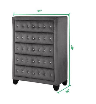King 5 Piece Bedroom Set Made - Gray