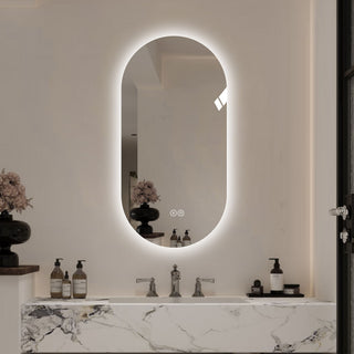 Smart Wall Mounted LED Touch Screen Mirror With Anti-Fog Function And Adjustable Lighting