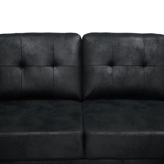 U Shape Sectional Sleeper Sofa With Pull Out Bed And Storage Chaise - Black