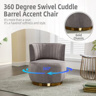 360 Degree Swivel Cuddle Barrel Accent Sofa Chair