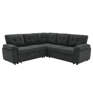 Convertible Sectional Sofa Bed With Pull Out Sleeper And Storage