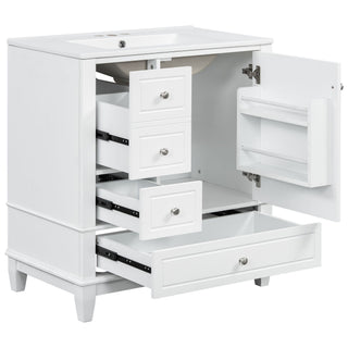 Freestanding Bathroom Vanity With Sink, Soft Close Door, 3 Drawers