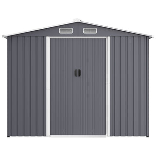 Outdoor Storage Shed Large Metal Tool Sheds, Heavy Duty Storage House With Sliding Doors