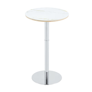 Circular Bar Table - White / Silver