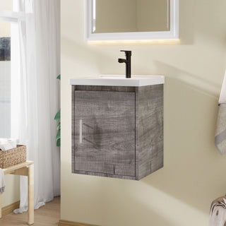 Floating Bathroom Vanity Combo, Wall Mounted Cabinet With Sink & Soft Close Doors For Small Bathrooms
