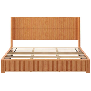 Platform Bed Frame With Headboard, Floor Standing Design
