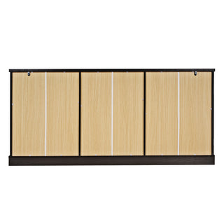 Modern Arched Glass Sideboard With 6 Doors, Buffet Cabinet With Storage And Adjustable Shelves