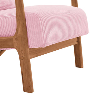 Upholstered Armchair With Back Support Pillow