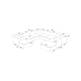 Custom Configuration Modular Sectional & Toss Pillows