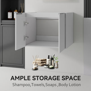Floating Bathroom Vanity Cabinet With Soft Close Double Doors, Spacious Interior Storage, Wall Mounted, Cabinet Only