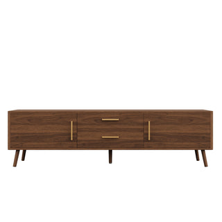 70" TV Stand With Storage Drawers And Cabinets For TVs Up To 80" - Walnut