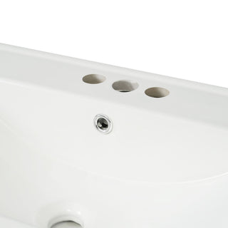 Elegant Bathroom Vanity With Ceramic Sink And Versatile Storage