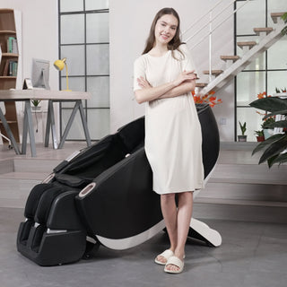 SL Type Pulley Guide, 2D Motor-Massage Manipulator-Space Saver Design, Track Sliding Zero Gravity Multifunction Massage Chair - Black