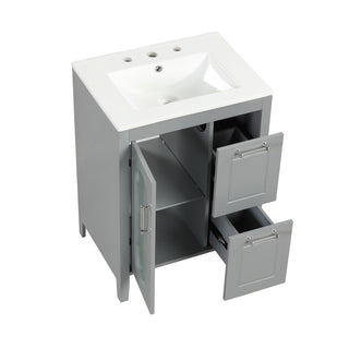 Modern Bathroom Vanity With Sink, Cabinet With 2 Drawers And Door, Adjustable Shelf