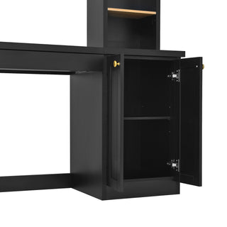 Computer Desk With Hutch, Workstation With Desk Grommet & Keyboard Tray